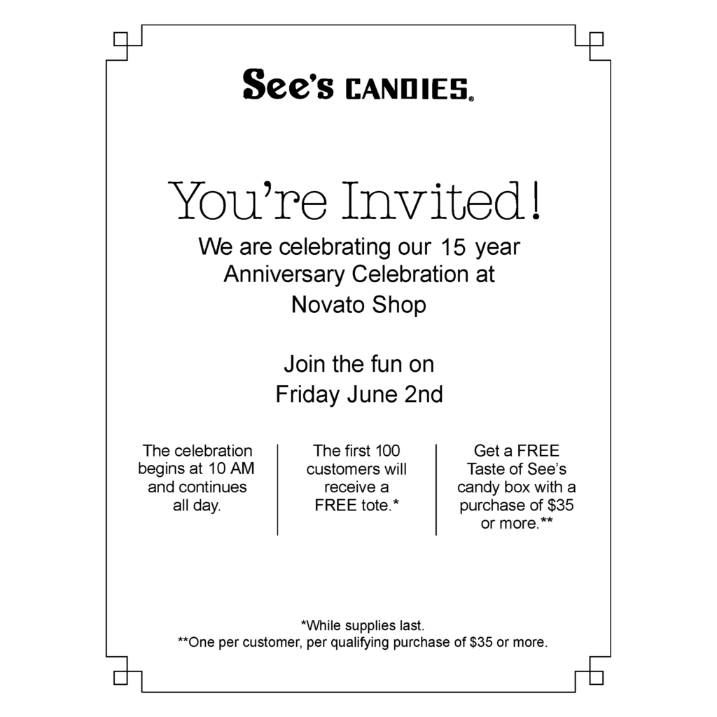 see's candies anniversary celebration details