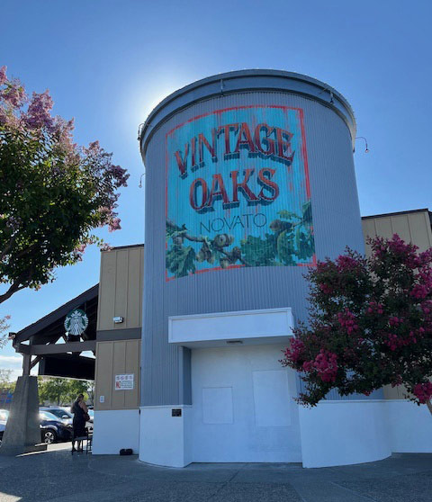 silo with artist eli lippert's Vintage Oaks mural