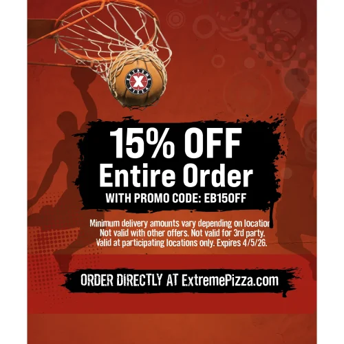 basketball graphic with sale offer